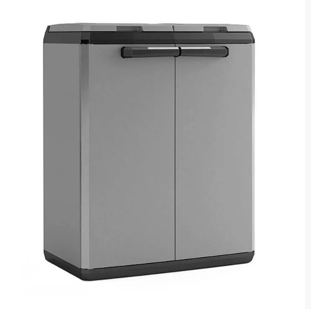 Шкаф-контейнер для мусора пластиковый SPLIT BASIC , серо-черный - фото 1 - id-p130923097