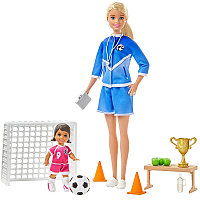 Игровой набор с куклой Barbie Футбольный тренер GLM47