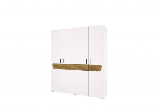Шкаф четырехстворчатый Милана (белый, вставки - сосна гранд) - фото 1 - id-p130947541