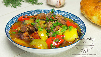 Таджикская басма в казане: новый вкус овощного рагу с мясом