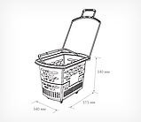 Корзина-тележка пластиковая с 2-мя ручками, фото 4