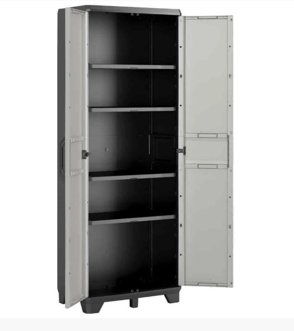 Шкаф пластиковый высокий GEAR, черно-серый - фото 3 - id-p130966197