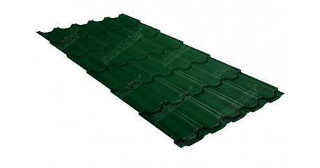 Металлочерепица Kvinta plus Grand Line 0,5 Satin RAL 6005 зеленый мох, фото 2