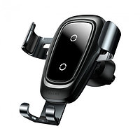 Автодержатель для телефона с беспроводной зарядкой Baseus Metal Gravity Car Mount (WXYL-B0A)