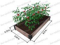 Грядка из ДПК 6.5х0.65х0.15 (Комплектация: 8 стык.шарнира, 8 колышка(ов) 26 см, саморезы, заглушка 8 шт.)