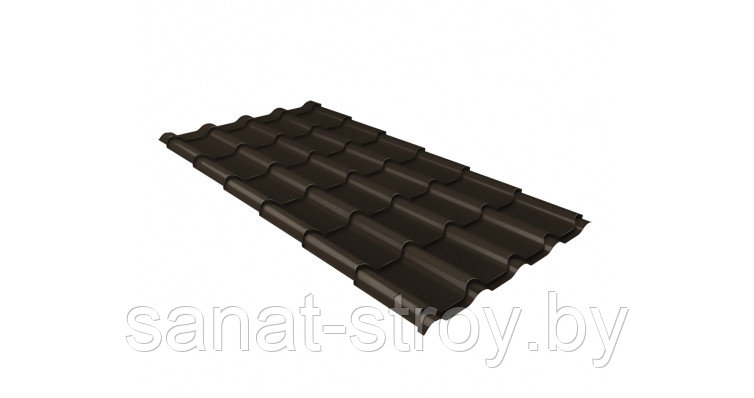 Металлочерепица Kamea Grand Line 0,5 Satin Мatt RAL 8017 шоколад RR 32 темно-коричневый - фото 1 - id-p130981906