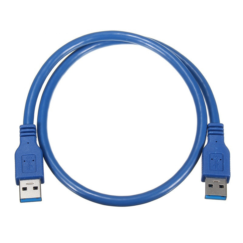 Кабель USB3.0, папа-папа, экранированный, 0,6 метра, синий