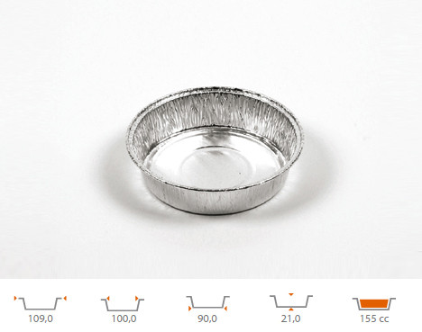 Форма для выпечки из алюминиевой фольги круглая, Ø90 h21 мм, 100 шт - фото 1 - id-p131023233