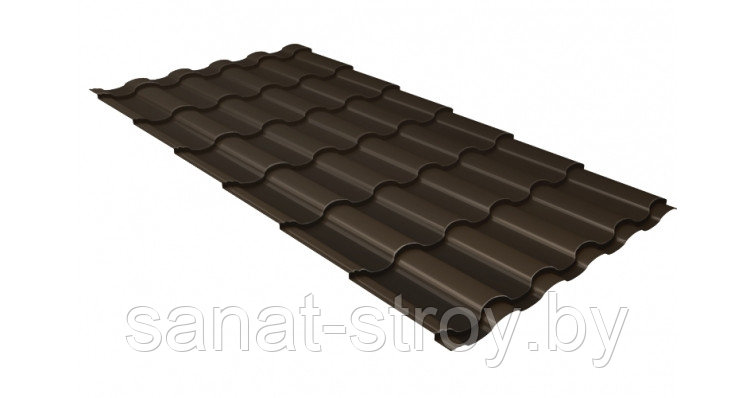 Металлочерепица Kredo Grand Line 0,5 Rooftop Matte RR 32 темно-коричневый - фото 1 - id-p131044360