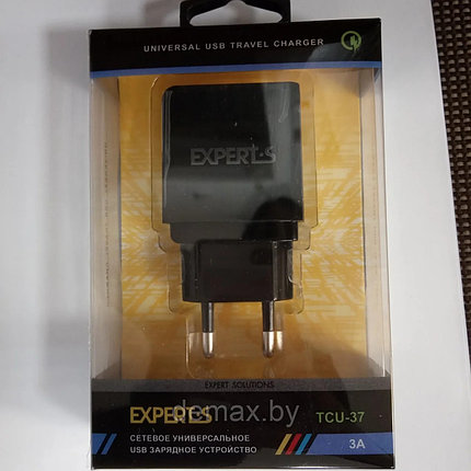 Сетевое зарядное устройство EXPERTS TCU-37 USB (3.0A), черное, фото 2