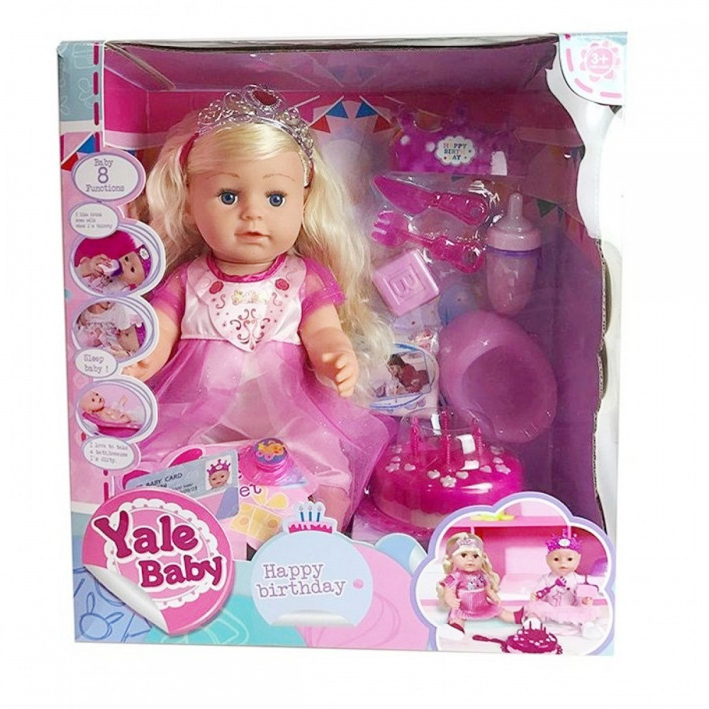 Кукла-пупс Yale-baby с тортом (шарнирные ноги и руки, пьет , ходит на горшок) BLS005F