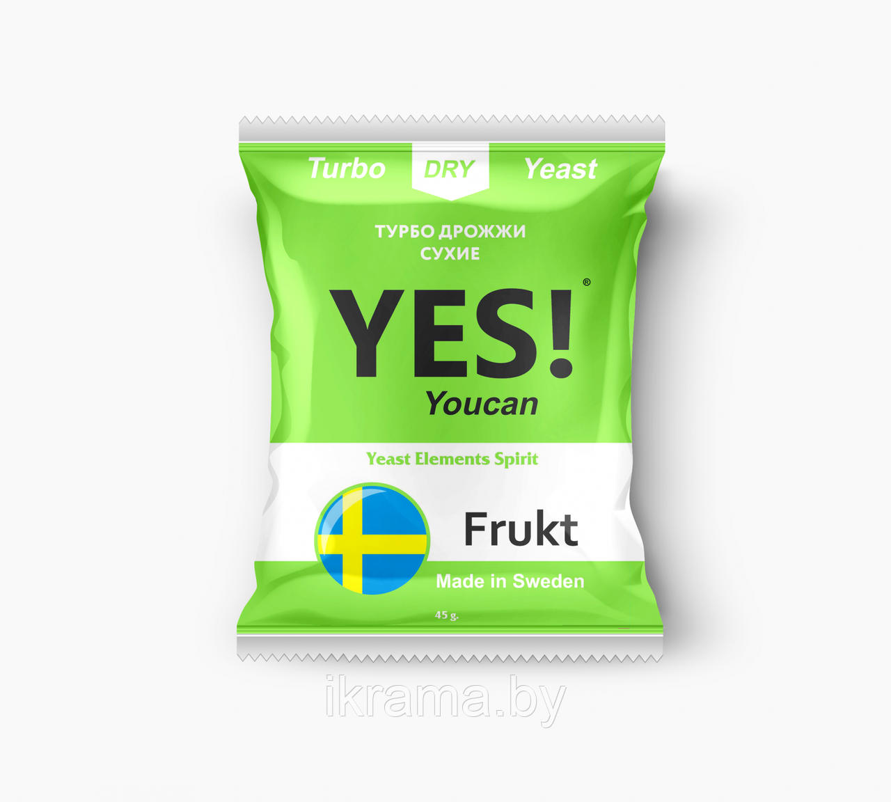 Спиртовые турбо дрожжи YES Yeast Frukt, 45 гр - фото 1 - id-p121055703