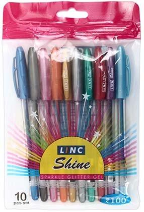 Набор ручек гелевых Linc Shine 10 шт., 10 цветов - фото 2 - id-p131170603