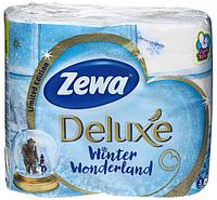 Бумага туалетная Zewa Deluxe 4 рулона, ширина 95 мм, Pure White, белая
