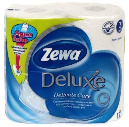 Бумага туалетная Zewa Deluxe 4 рулона, ширина 95 мм, Pure White, белая - фото 4 - id-p131171713