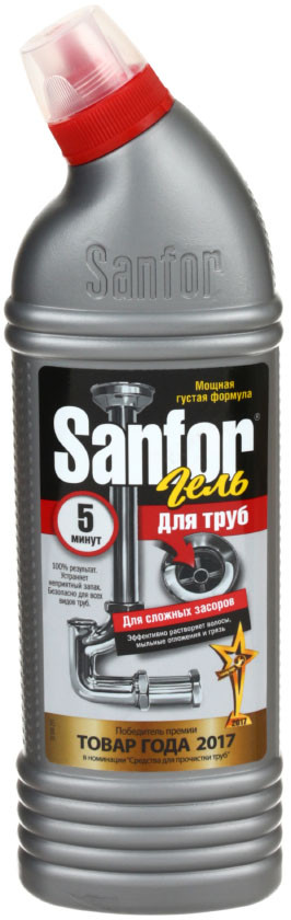 Средство для чистки труб Sanfor 750 мл - фото 1 - id-p131170661