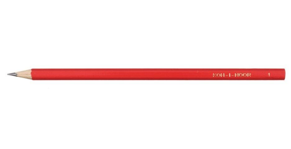Карандаш чернографитный Koh-I-Noor 1702 твердость грифеля 3М, корпус красный - фото 1 - id-p131173997