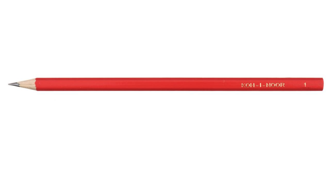 Карандаш чернографитный Koh-I-Noor 1702 твердость грифеля 3М, корпус красный - фото 2 - id-p131173997