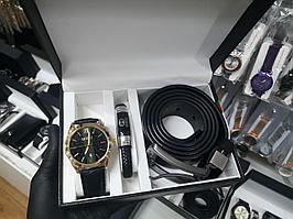 Подарочный набор для мужчин часы и ремень .Различные бренды.