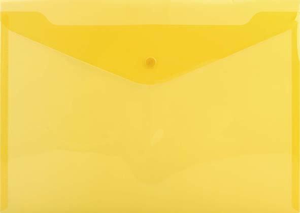 Папка-конверт пластиковая на кнопке inФормат толщина пластика 0,18 мм, прозрачная желтая - фото 3 - id-p131169606