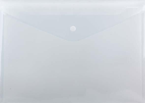 Папка-конверт пластиковая на кнопке inФормат толщина пластика 0,18 мм, прозрачная - фото 1 - id-p131169608