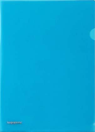 Папка-уголок пластиковая inФормат А4+ толщина пластика 0,18 мм, прозрачная синяя - фото 1 - id-p131169610
