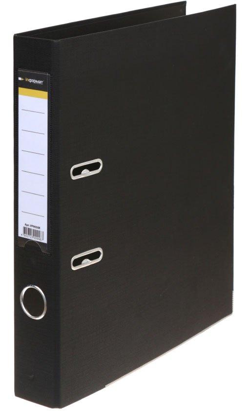 Папка-регистратор inФормат с односторонним ПВХ-покрытием корешок 50 мм, черный - фото 3 - id-p131169612