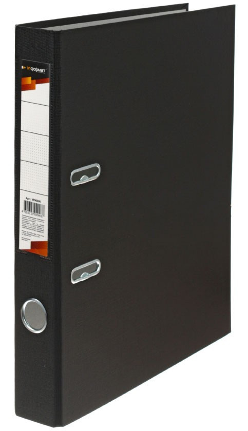 Папка-регистратор inФормат с односторонним ПВХ-покрытием корешок 50 мм, черный - фото 4 - id-p131169612