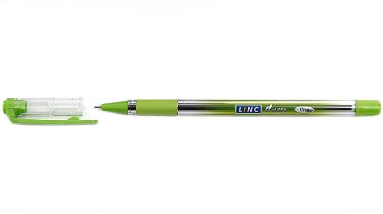 Ручка шариковая Linc Glycer корпус прозрачный, стержень салатовый - фото 1 - id-p131171748