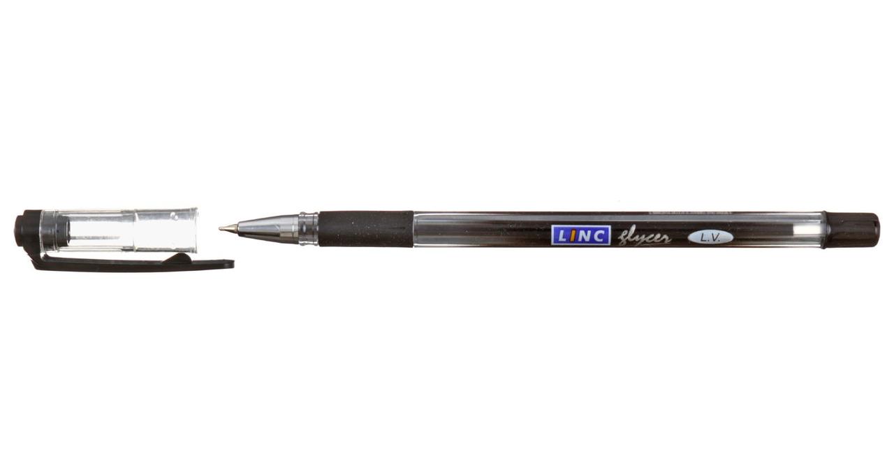 Ручка шариковая Linc Glycer корпус прозрачный, стержень черный - фото 1 - id-p131170676
