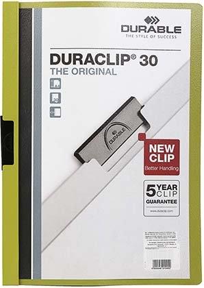 Папка пластиковая с клипом Durable Duraclip А4, 30 л., толщина пластика 0,4 мм, зеленая - фото 2 - id-p131171764