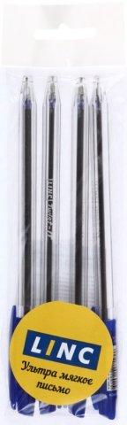 Набор ручек шариковых автоматических одноразовых Linc Twist-It 4 шт., корпус прозрачный, стержень синий - фото 3 - id-p131174025