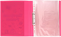 Папка пластиковая на 2-х кольцах «Портфолио ученика» 20 файлов, розовая