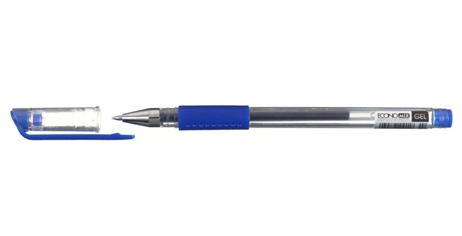 Ручка гелевая Economix корпус прозрачный, стержень синий - фото 1 - id-p131172862