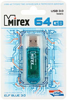 Флэш-накопитель Mirex Elf 64Gb, USB 3.0, корпус прозрачно-голубой