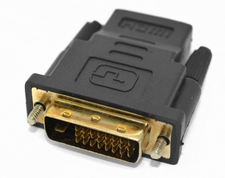 Переходник DVI-D ( 24+1 ) штекер-HDMI гнездо ( пластик-золото ) - фото 1 - id-p68511703