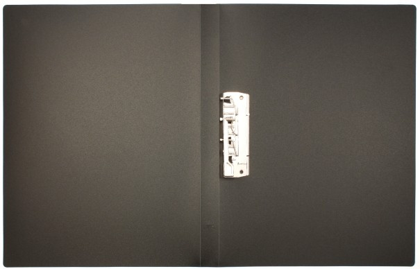 Папка пластиковая c боковым зажимом inФормат толщина пластика 0,5 мм, черная - фото 1 - id-p131169696