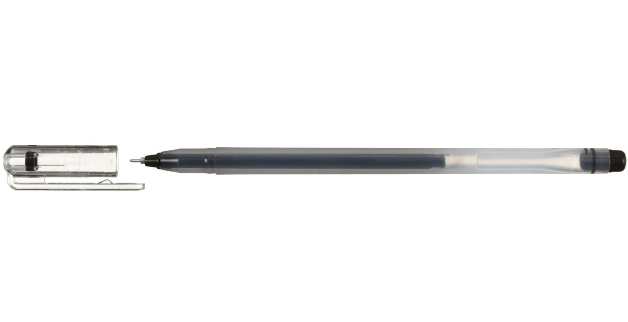 Ручка гелевая одноразовая Crown Multi Jell корпус прозрачный, стержень черный - фото 2 - id-p131176525