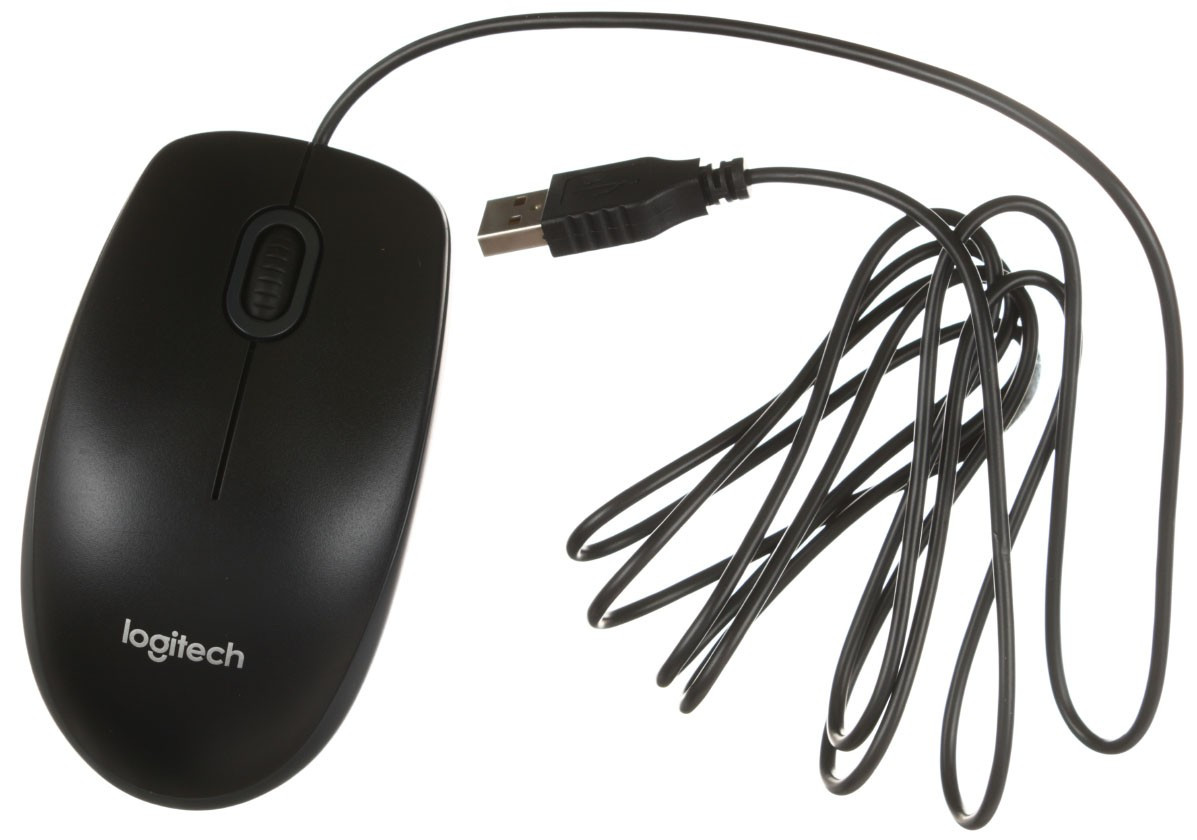 Мышь компьютерная Logitech B100 USB, проводная, черная - фото 1 - id-p131175188