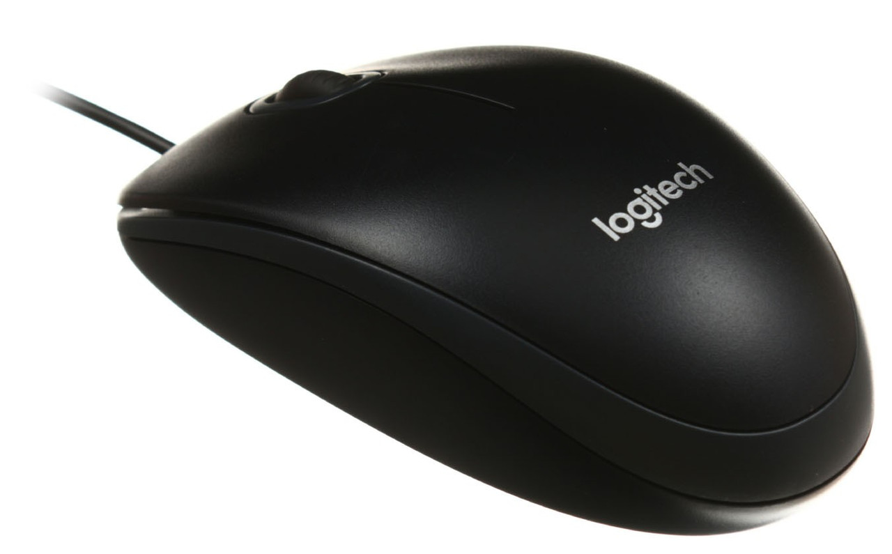 Мышь компьютерная Logitech B100 USB, проводная, черная - фото 2 - id-p131175188