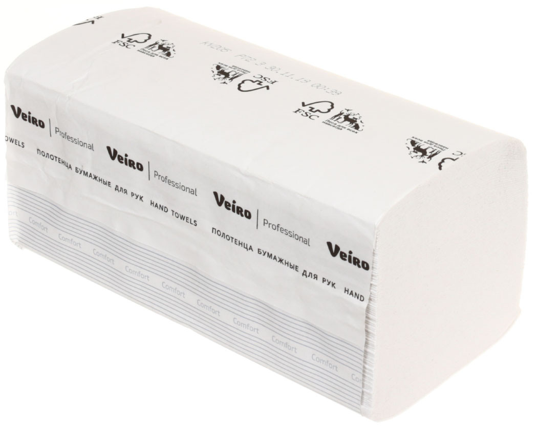 Полотенца бумажные Veiro Professional (в пачке) 1 пачка, ширина 220 мм, Comfort, белые - фото 2 - id-p131176542