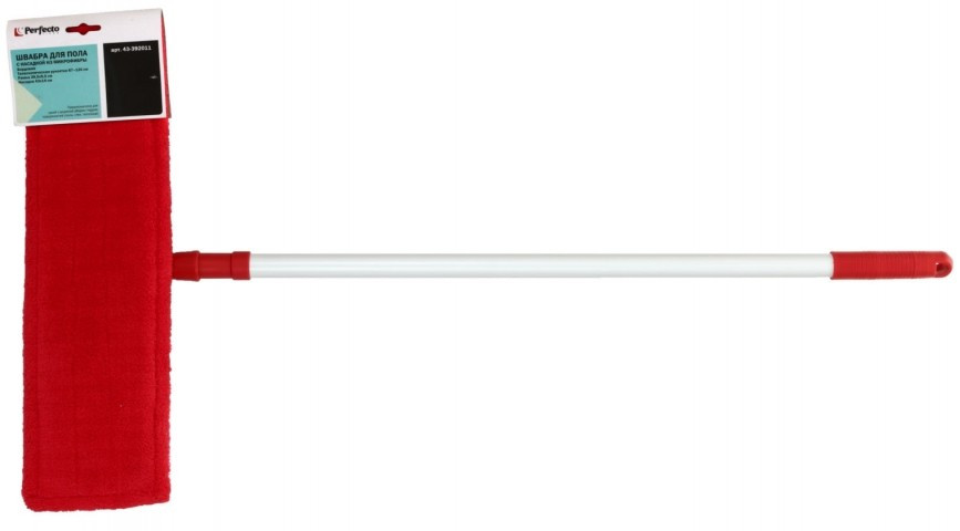 Швабра для пола Perfecto linea размер насадки 43*14 см, длина черенка 67/120 см, красная - фото 2 - id-p131175203
