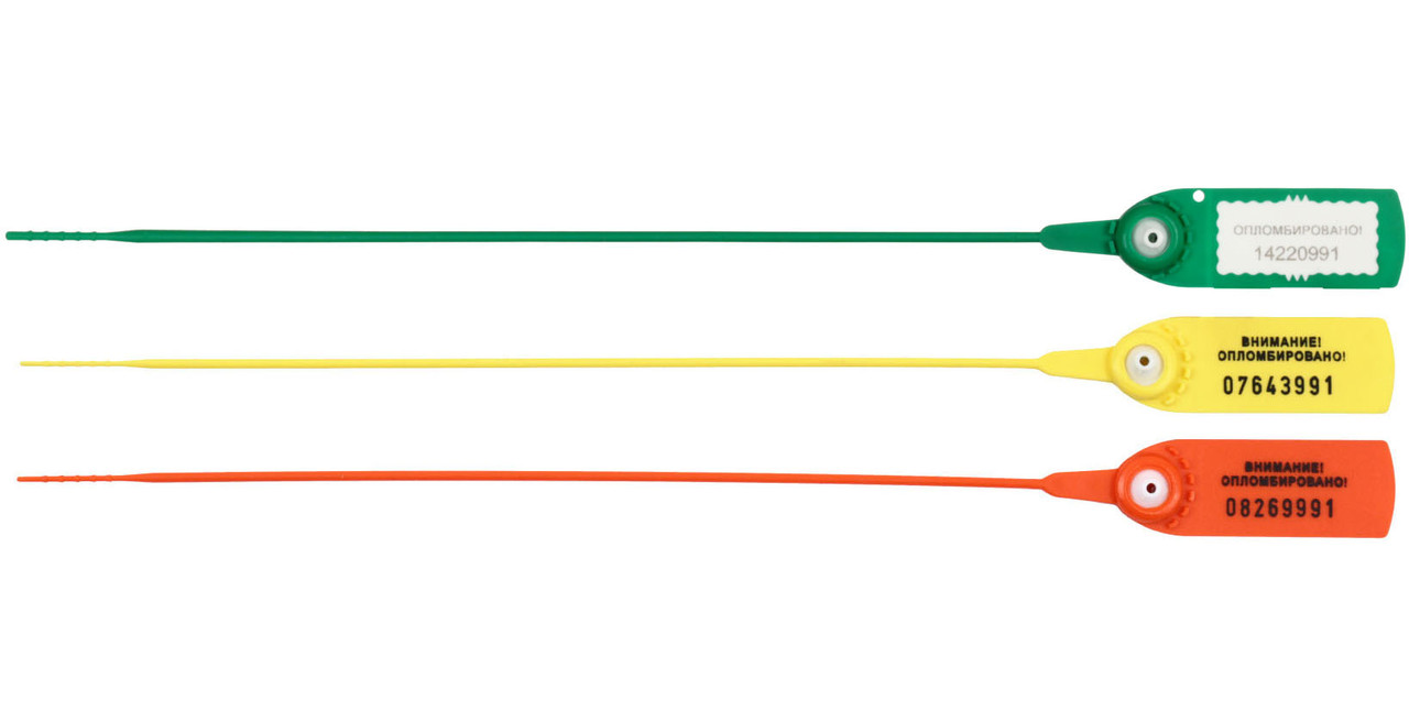 Пломба пластиковая «Фаст» длина: общая - 305 мм, рабочая - 225 мм, диаметр 2 мм, ассорти - фото 1 - id-p131170822