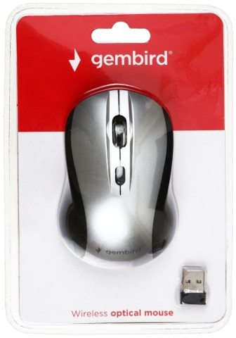 Мышь компьютерная Gembird MUSW-4B-02-BS беспроводная, черно-серебристая - фото 2 - id-p131176592