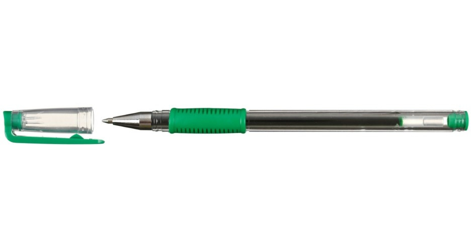 Ручка гелевая Comfort корпус прозрачный, стержень зеленый - фото 2 - id-p131170870