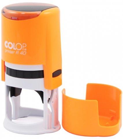 Автоматическая оснастка Colop R40 в боксе для клише печати &#248;40 мм, корпус неон оранжевый - фото 1 - id-p131174193