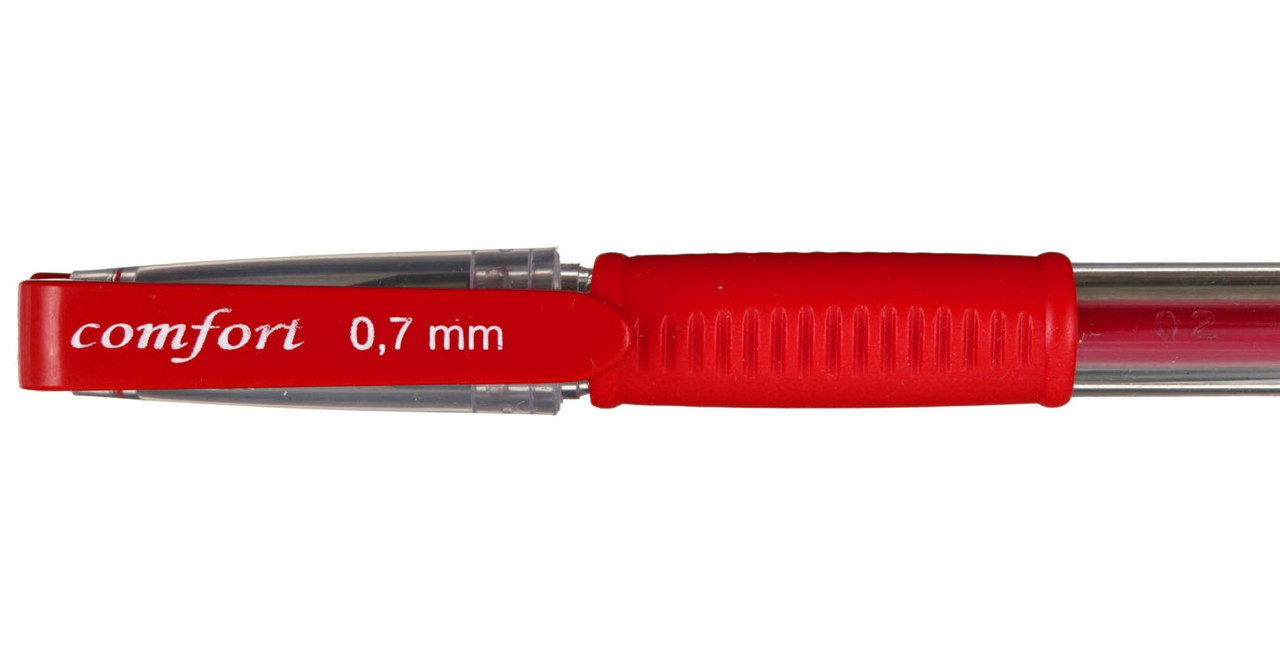 Ручка гелевая Comfort корпус прозрачный, стержень красный - фото 1 - id-p131170872