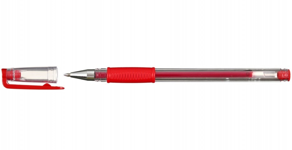 Ручка гелевая Comfort корпус прозрачный, стержень красный - фото 2 - id-p131170872