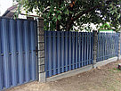 Забор на сборном фундаменте под ключ (металлоштакетник ЛАГУНА, двойная зашивка, декоративные столбы), фото 3
