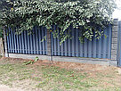 Забор на сборном фундаменте под ключ (металлоштакетник ЛАГУНА, двойная зашивка, декоративные столбы), фото 5